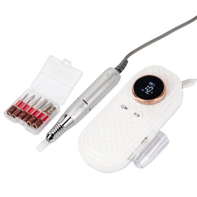 Prenosná brúska na nechty 111, 50W, biela