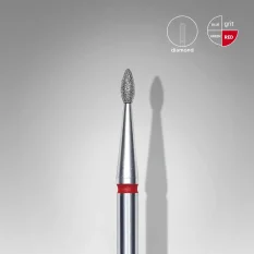 Diamantový brúsny nadstavec STALEKS Expert Drop - červený, FA40R016/4  (1,6mm/4mm)