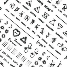 Tenké nálepky na nechty - geometrické čierne R081