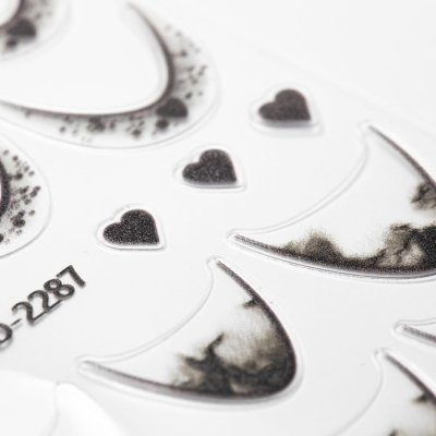 5D Köröm matricák - French Manicure French Black Heart SD-2287