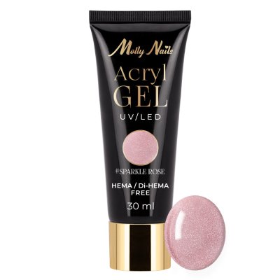 Molly Nails Acrylgel Hema/di-Hema mentes Sparkle Rose, 30ml
