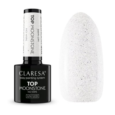 Gél lak CLARESA® TOP NO WIPE MOONSTONE, 5g