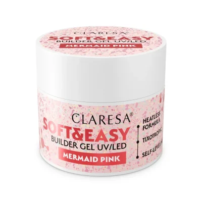 CLARESA® Stavebný gél na nechty SOFT & EASY Builder gel MERMAID PINK, 45g