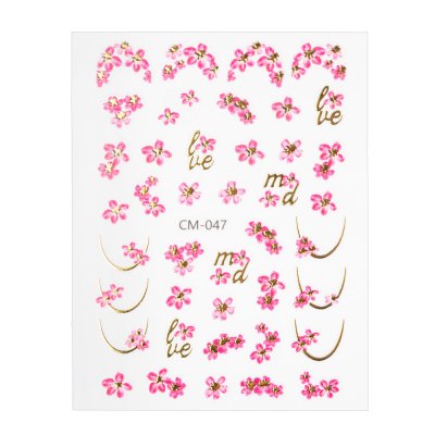 Nálepky na nechty - French Flowers CM-047