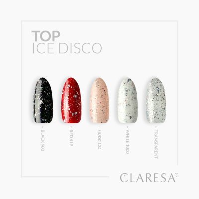Gel lak CLARESA® TOP NO WIPE ICE DISCO, 5g