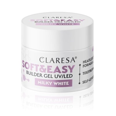 CLARESA® Körömépítő gél SOFT & EASY Builder gel MILKY WHITE, 12g