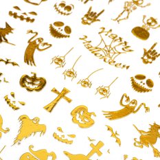 Tenké nálepky na nechty - HALLOWEEN zlaté MS-C298