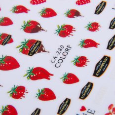 Tenké nálepky na nechty - Strawberry Valentin CA-280