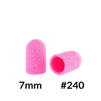 Brúsne klobúčiky ABS Podo ružové 7mm, drsnosť 240, 10ks
