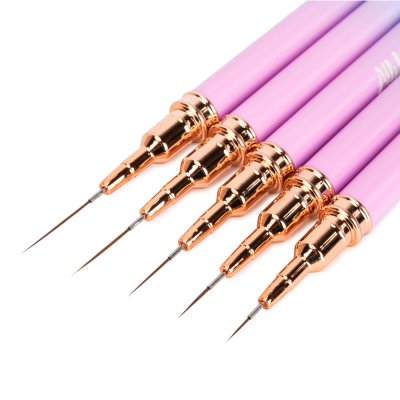 Sada štětců na zdobení nehtů AlleLac – Pink & Blue Line (5 ks)