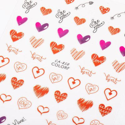 Nálepky na nechty srdiečka CA-858