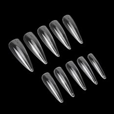 Tipy Stiletto – clear, bez nalepovacej plôšky (model 4, 100 ks)