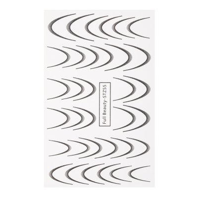 Nálepky na francúzsku manikúru Gradient French Ombre Black Full Beauty - STZ55,  34ks