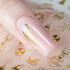 Vánoční nálepky na nehty CB-149 zlaté