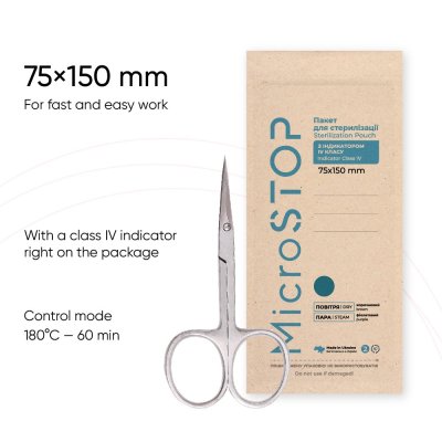 Microstop Sterilizačné - kraftové sáčky ECO 75x150mm - 100ks