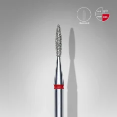 Diamantová fréza STALEKS Expert Flame - červená, FA10R016/8 (1,6mm/8mm)