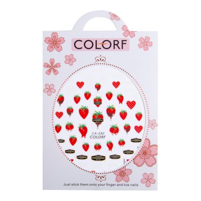 Tenké nálepky na nechty - Strawberry Valentin CA-280
