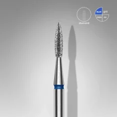 Diamantová fréza STALEKS Expert Pointed Flame - modrá, FA11B018/8 (1,8mm/8mm)