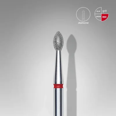 Diamantový brúsny nadstavec STALEKS Expert Pointed Bud- červený, FA60R025/4.5  (2,5mm/4,5mm)