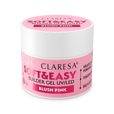 CLARESA® Körömépítő gél SOFT & EASY Builder gel BLUSH PINK, 45g