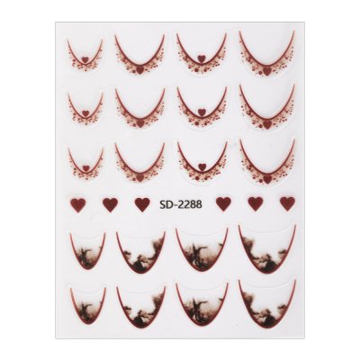 5D Köröm matricák - French Manicure French Brown Heart SD-2288