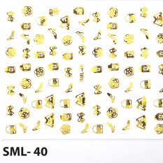 Nálepky na nechty zlaté SML-40