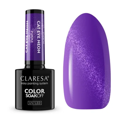 Gél lak CLARESA® CAT EYE NEON Purple, 5g