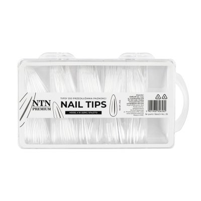 Tipy Stiletto – clear, bez nalepovacej plôšky (model 4, 100 ks)