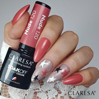Claresa Nude 120, paint gel white, paint gel black, nude 102, full glitter 1