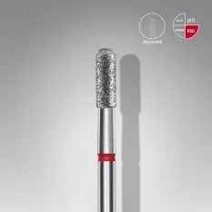 Diamantová fréza STALEKS Expert Rounded cylinder - červená, FA30R023/6.5 (2,3mm/6,5mm)