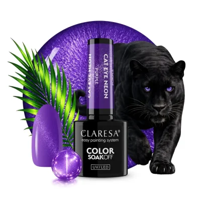 Gél lak CLARESA® CAT EYE NEON Purple, 5g