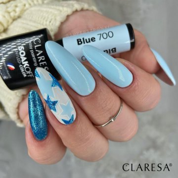 Modré vianočné nechty - Claresa Blue 700, Full Glitter 7