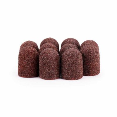 Brúsne klobúčiky hnedé 10mm, drsnosť 80, 10ks