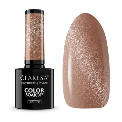 Gel lak CLARESA® NUDE GLOW CAT EYE Light Nude, 5g