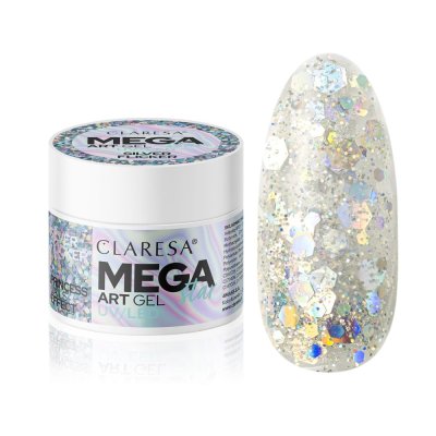 CLARESA® Art gel MEGASTAR Silver Flicker, 10g