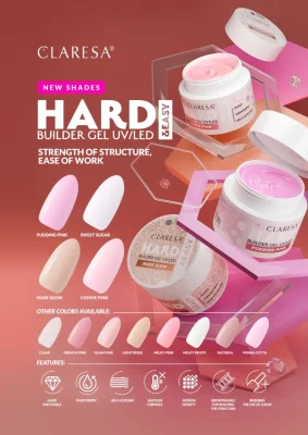 CLARESA® Stavební gel na nehty HARD & EASY Builder gel NUDE GLOW, 45g