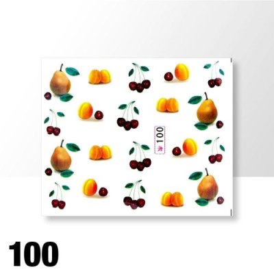 Vodní nálepky na nehty Ovoce 100