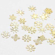 Ozdoby na nechty Snehové vločky - Snowflakes, zlaté