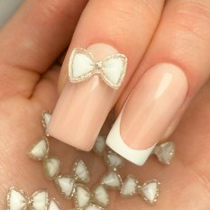 3D mašličky na nehty - bílé, 20ks