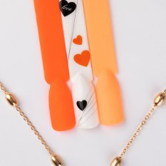 Tenké nálepky na nechty srdiečka love Z D4214 Orange
