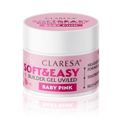 CLARESA® Stavebný gél na nechty SOFT & EASY Builder gel BABY PINK, 45g