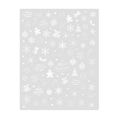 Vianočné nálepky na nechty SD-2076 biele