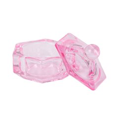 Sklenená nádobka na liquid s vrchnákom - ružová