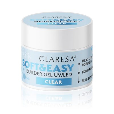 CLARESA® Körömépítő gél SOFT & EASY Builder gel CLEAR, 12g