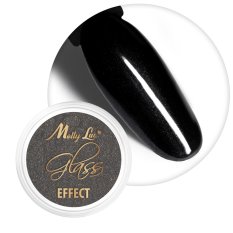 Prášek na nehty Glass Effect Black - 12