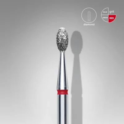 Diamantový brúsny nadstavec STALEKS Expert Olive - červený, FA130R025/5  (2,5mm/5mm)