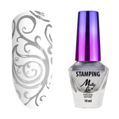 Lak na razítkování nehtů Molly Lac 10ml - č. 3 - stříbrný