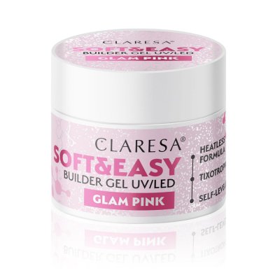 CLARESA® Stavebný gél na nechty SOFT & EASY Builder gel GLAM PINK, 12g