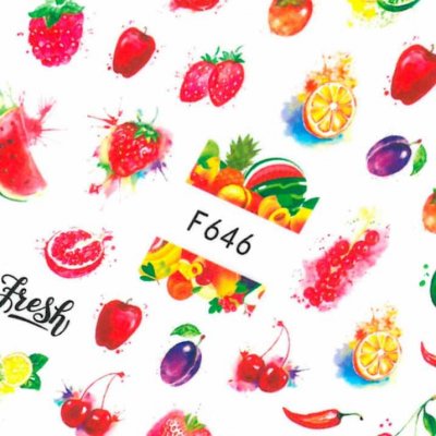 Nálepky na nechty ovocie Fresh F646