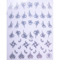 Nálepky na nechty ornamenty strieborné - CB176